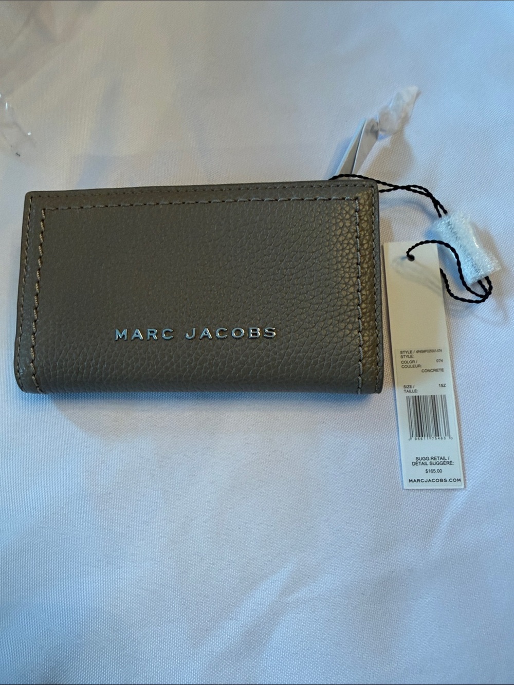 Marc Jacobs Pebbled Leather Compact Wallet in Gray